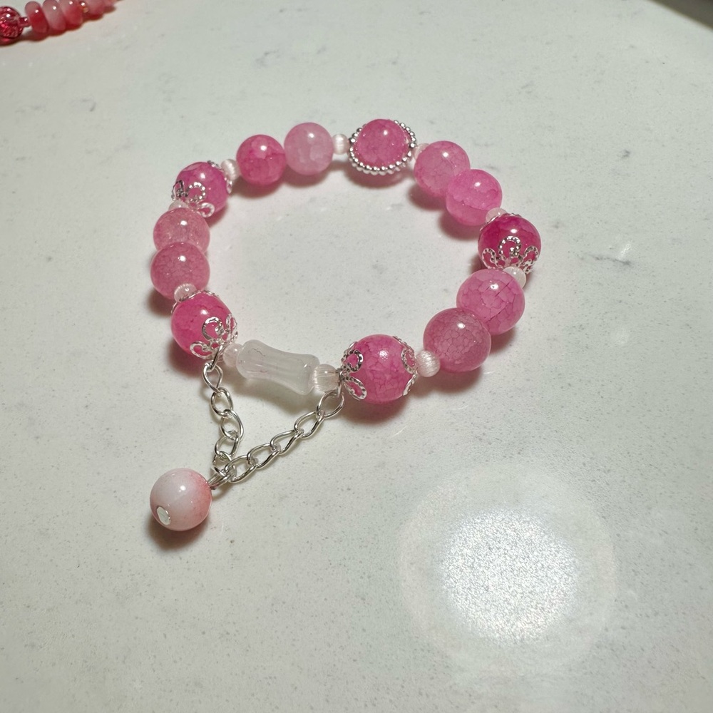 Elegant Pink Beaded Bracelet